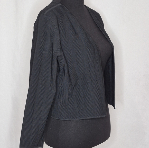 Diane von Furstenberg Ponte Knit Open Front Cropped Cardigan Topper - Size L - Picture 3 of 9